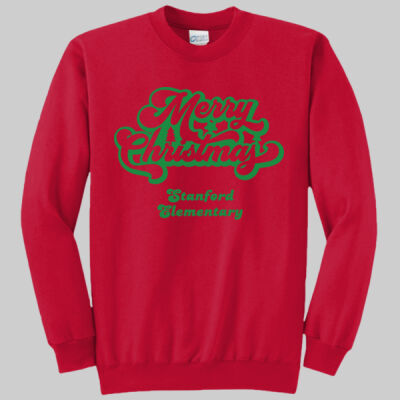 Adult Crewneck - Merry Christmas - Green Thumbnail