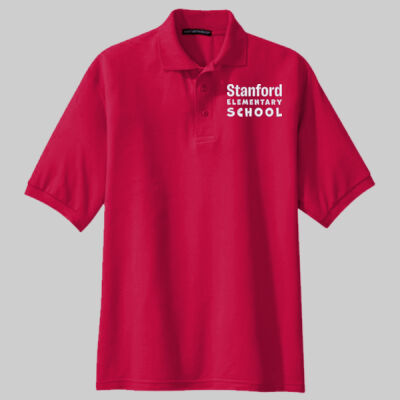 Silk Touch Polo - School Name - White Thumbnail