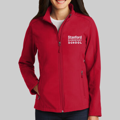 Women's Core Soft Shell Jacket - School Name - White Thumbnail