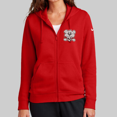Women's Club Fleece Sleeve Swoosh Full Zip Hoodie - School Logo Thumbnail