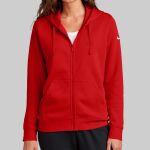 Women's Club Fleece Sleeve Swoosh Full Zip Hoodie - Stanford Thumbnail
