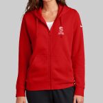 Women's Club Fleece Sleeve Swoosh Full Zip Hoodie - Stanford Thumbnail